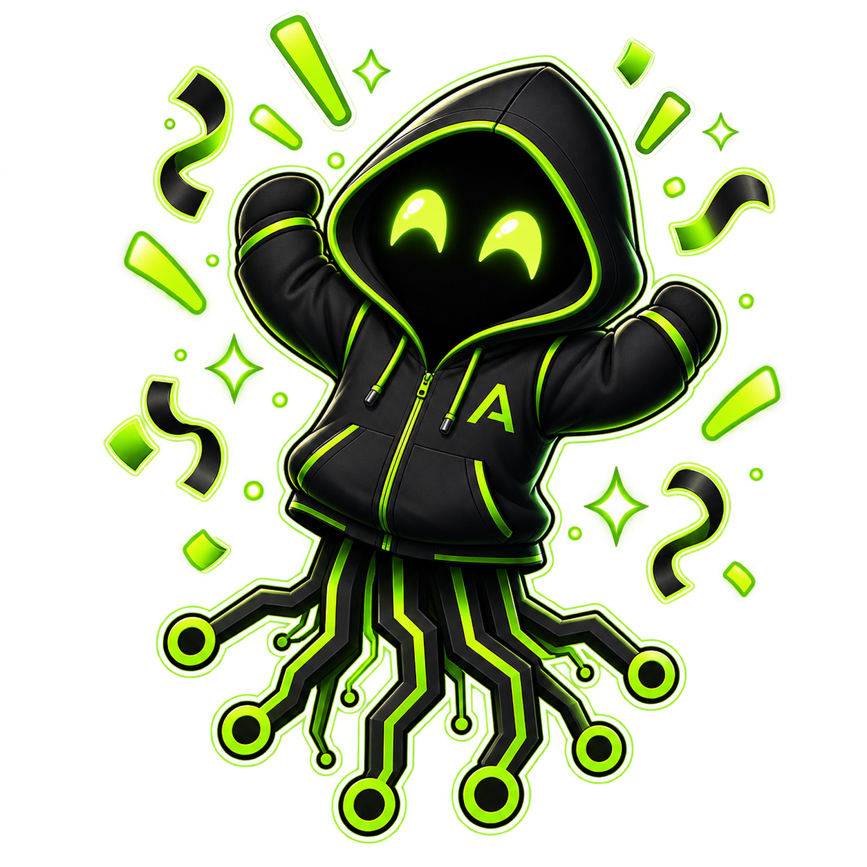 AQROOT mascot celebrating